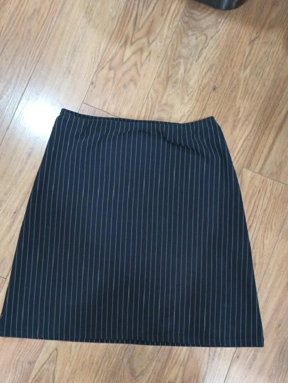 Women's Black Pinstripe Pencil Skirt